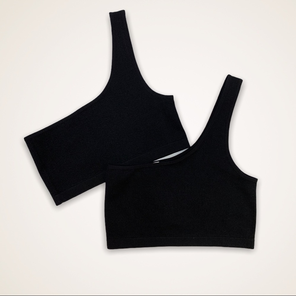 Semi Annual Sale| Black Active Wear Crop Top|New